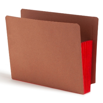 Smead End Tab File Pocket, 5-1/4&quot; Expansion, Letter Size, Redrope with Red Gusset, 10/Box