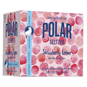 Polar Seltzer, Strawberry Creme, 12 oz, 6/Pack, 4 Packs/Case