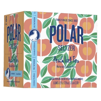 Polar Seltzer, Peach Iced Tea, 12 oz, 4 Packs/Case