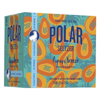 Polar Seltzer, Papaya Breeze, 12 oz, 6/Pack