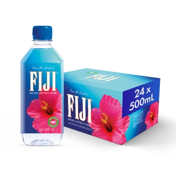 FIJI Natural Artesian Bottled Water, 16.9 fl oz, 24/Carton