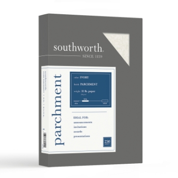 Southworth Parchment Paper, 32 lb, 8.5&quot; x 11&quot;, Ivory, 250 Sheets/Box