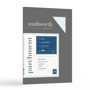 Southworth Parchment Paper, 24 lb, 8.5&quot; x 11&quot;, Blue, 100 Sheets/Pack