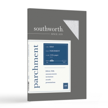 Southworth Parchment Paper, 24 lb, 8.5&quot; x 11&quot;, Gray, 100 Sheets/Pack