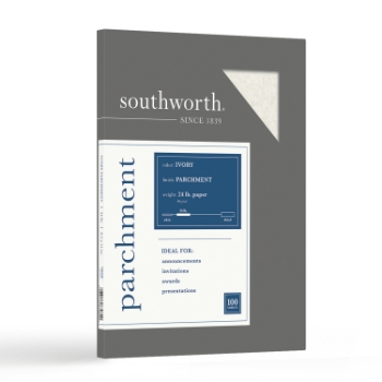 Southworth Parchment Paper, 24 lb, 8.5&quot; x 11&quot;, Ivory, 100 Sheets/Pack