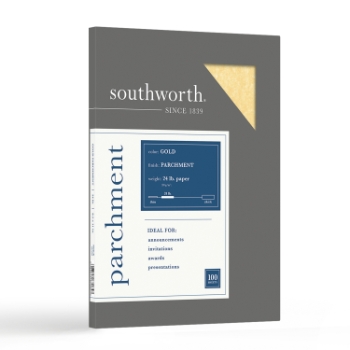 Southworth Parchment Paper, 24 lb, 8.5&quot; x 11&quot;, Gold, 100 Sheets/Pack