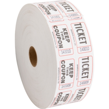 Sparco Roll Tickets, White, 2000 Tickets/Roll