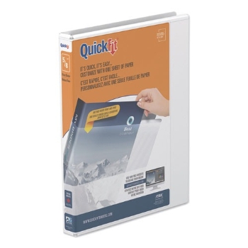 Stride QuickFit D-Ring View Binder, 3 Rings, 0.63&quot; Capacity, 8.5&quot; x 11&quot;, White