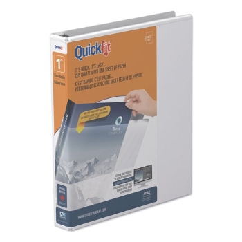 Stride QuickFit D-Ring View Binder, 3 Rings, 1&quot; Capacity, 8.5&quot; x 11&quot;, White