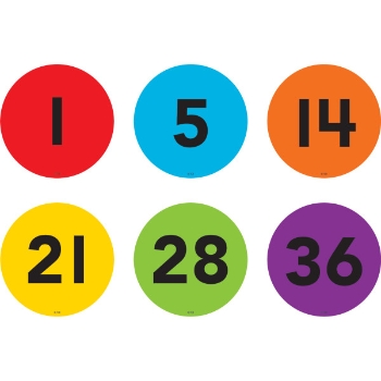 Teacher Created Resources Spot On Numbers 1-36 Floor Markers, 4 in, 36/Pack