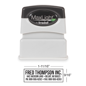 Trodat Custom MaxLight XL-75 Pre-Inked Stamp, 9/16&quot; x 1-11/16&quot;