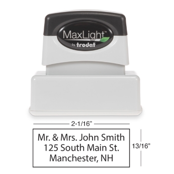 Trodat Custom MaxLight XL-115 Pre-Inked Stamp, 13/16&quot; x 2-1/16&quot;