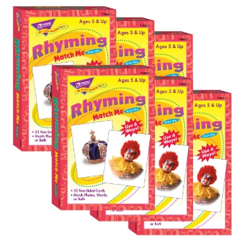 TREND Rhyming Words Match Me Cards, 3 in x 3 7/8 in, 52 Cards/Box, 6 Boxes/Pack