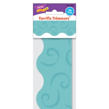 TREND Teal Swirls Terrific Trimmers, 2.25&quot; x 39&quot;, 12 Strips/Pack