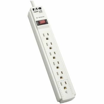 Eaton TLP606 Surge Suppressor, 6 Outlets, 6 ft Cord, 790 Joules, Light Gray