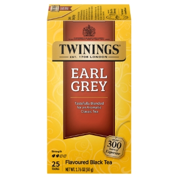 TWININGS Tea Bags, Earl Grey, 25/BX