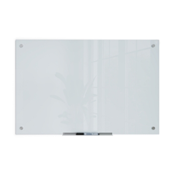 U Brands Glass Non-Magnetic Dry-Erase Board, 36&quot; x 24&quot;, White Frosted Surface