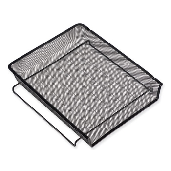 Universal Deluxe Mesh Stacking Side Load Tray, 1 Section, Legal Size Files, 17&quot; x 10.88&quot; x 2.5&quot;, Black