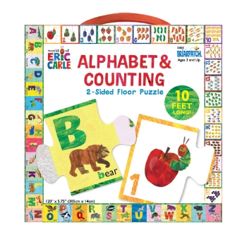 Briarpatch, Inc. The World of Eric Carle Alphabet &amp; Counting 2-Sided Floor Puzzle, 120&quot; x 5.75&quot;