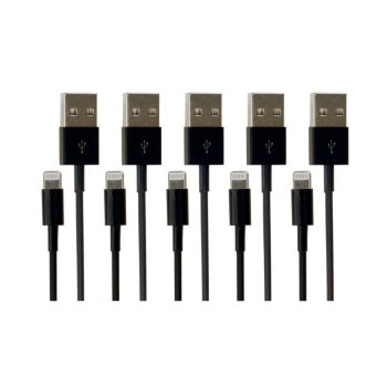 VisionTek Products, LLC Lightning to USB Cable, Black, 3.3 ft,  5-Pack