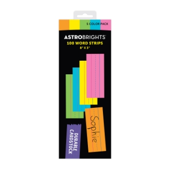 Neenah Paper Wausau Paper Astrobrights Ruled Handwriting Strips, Assorted Colors, 100 Strips/Pack, 6 Packs/Carton