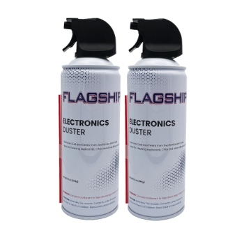 Flagship Compressed Air Duster, 10 oz, 2 Cans/Pack