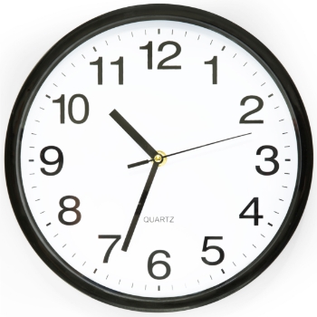 Flagship Round Wall Clock, 14&quot;, Black