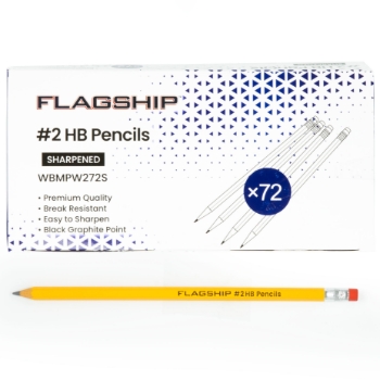 W.B. Mason Co. #2  Pre-Sharpened Woodcase Pencil, Yellow Barrel, Black Lead, 72/Pack