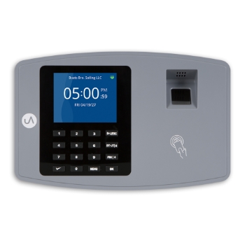 uAttend Biometric Cloud-Connected Time Clock, 2.72&quot; W x 6.57&quot; H, Gray