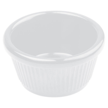 Winco Fluted Ramekins, 2 oz, Melamine, White, Dozen