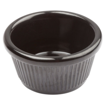 Winco Fluted Ramekins, 3 oz, Melamine, Black, Dozen