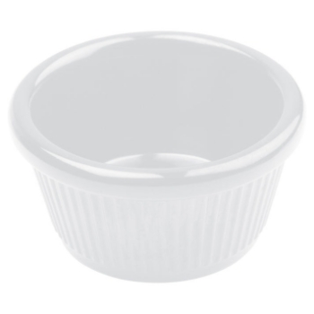 Winco Fluted Ramekins, 3 oz, Melamine, White, Dozen