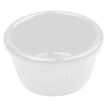 Winco Fluted Ramekins, 4 oz, Melamine, White, Dozen