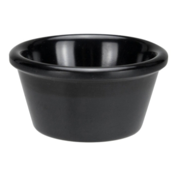 Winco Plain Ramekins, 2 oz, Melamine, Black, Dozen