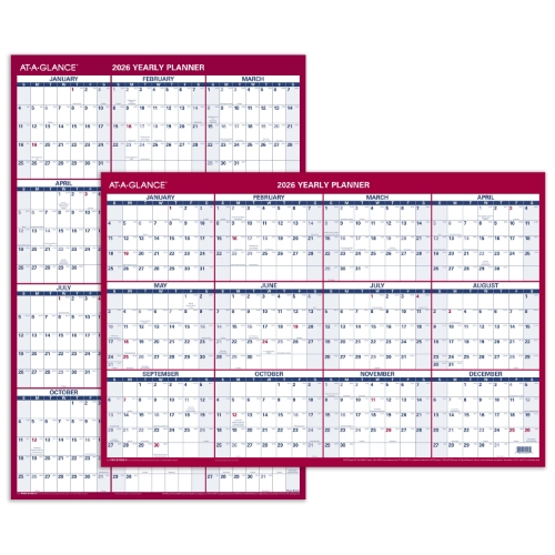 AT-A-GLANCE Vertical Horizontal Reversible Erasable Wall Calendar, With ...