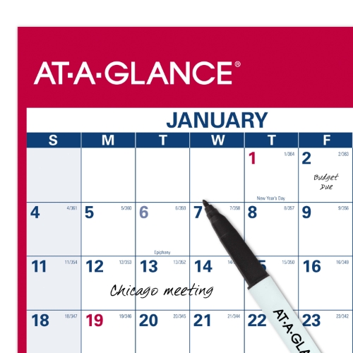 AT-A-GLANCE Vertical Horizontal Reversible Yearly Wall Calendar, 12 ...