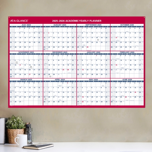 ATAGLANCE Vertical/Horizontal Academic Erasable Wall Calendar, 12 ATAGLANCE Vertical/Horizontal Academic Erasable Wall Calendar, 12