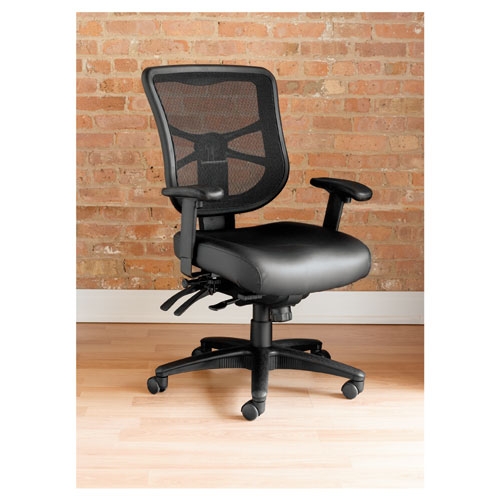 Alera Elusion Series Mesh Mid-Back Multifunction Chair, Supports