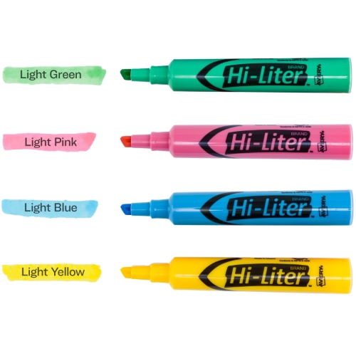 HI-LITER Desk-Style Highlighters, Assorted Colors, 4/Set - W.B. Mason