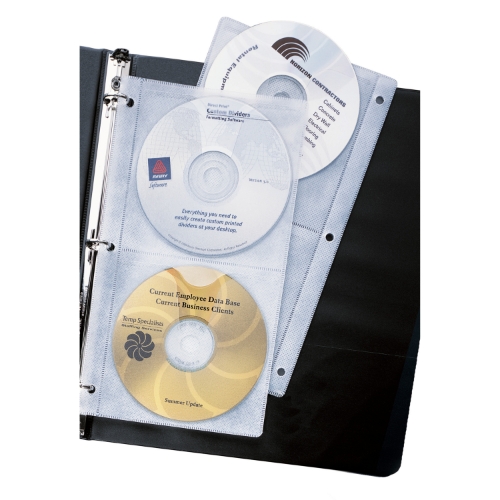 Avery Clear Ring Binder CD Pages, 4 CD/DVD Capacity/ Sheet, 5 Sheets ...