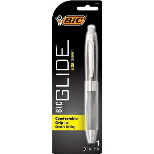 GLIDE Ultra Comfort Ballpoint Pen, Retractable, Medium 1 mm, Black Ink, Randomly Assorted Barrel Colors