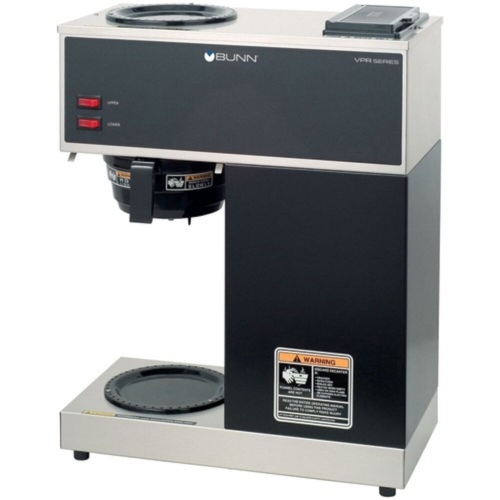 BUNN VPR Two Burner Pour-Over Coffee Brewer, 10-Cup, Stainless Steel, Black  - W.B. Mason