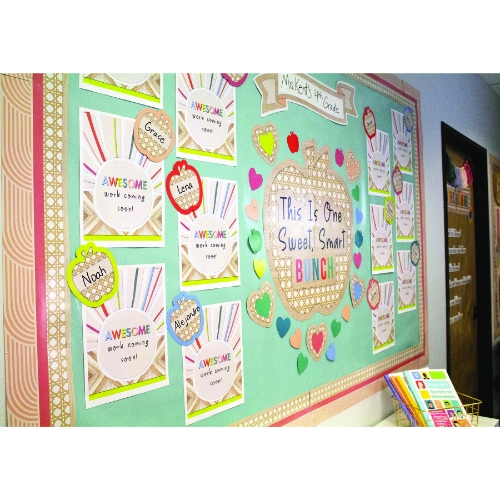 Carson-Dellosa Publishing Woven Cane Straight Bulletin Board