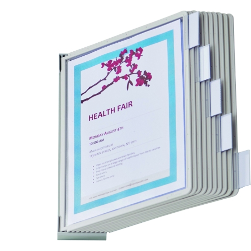 Durable SHERPA® Wall Mounted Reference Display System With 10 Double ...
