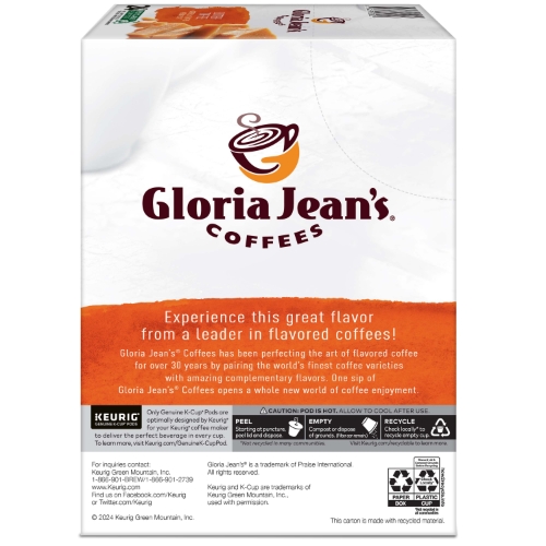 Gloria Jean's Butter Toffee K-Cup Pods, Medium Roast, 24/Box
