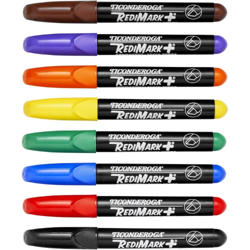 Dixon RediMark Permanent Marker, Chisel Tip, Assorted Colors, 8/Set - W ...