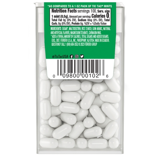 みんとてぃー Tic Tac Fresh Mint, 1.7 oz, 12/Box - W.B. Mason