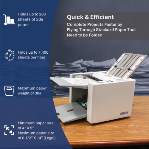 Formax FD300 Desktop Paper Folder, 200 Sheet Capacity, Folds 7400 ...