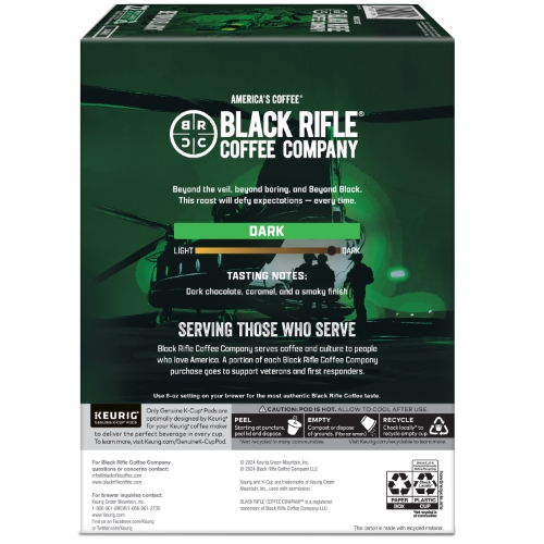 Black Rifle Coffee Beyond Black K-Cup Pods, Dark Roast, 22/Box - W.B. Mason