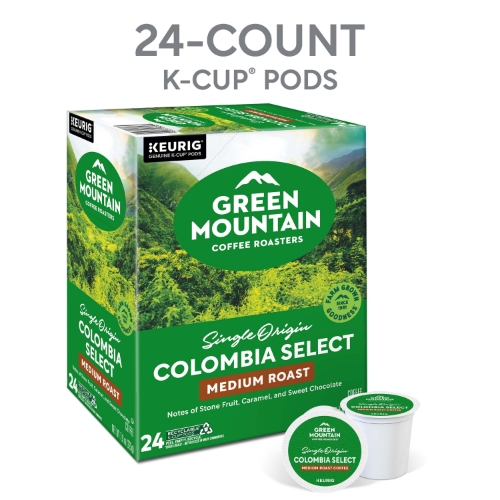 Green Mountain Coffee Colombian K-Cup Pods, Medium Roast, 24/Box